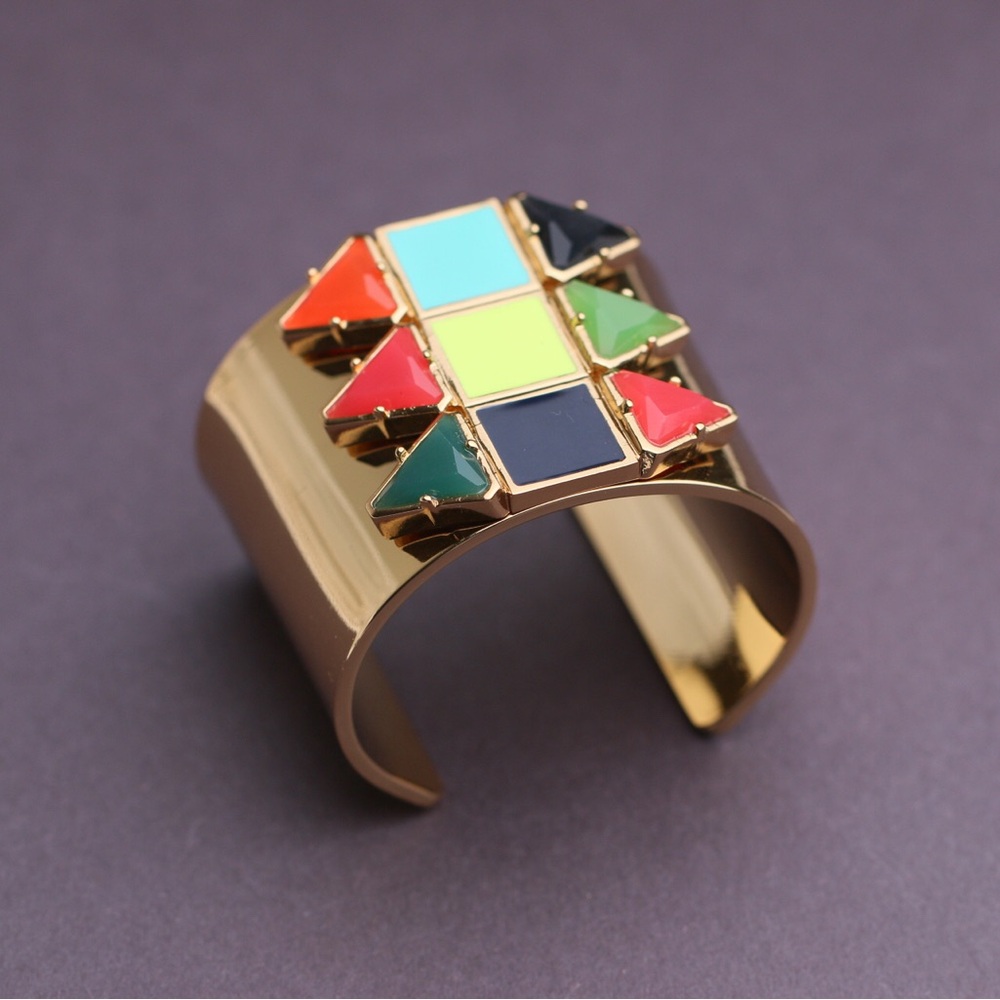 Vintage Kate Spade Wide Enamel Geometric Bracelet